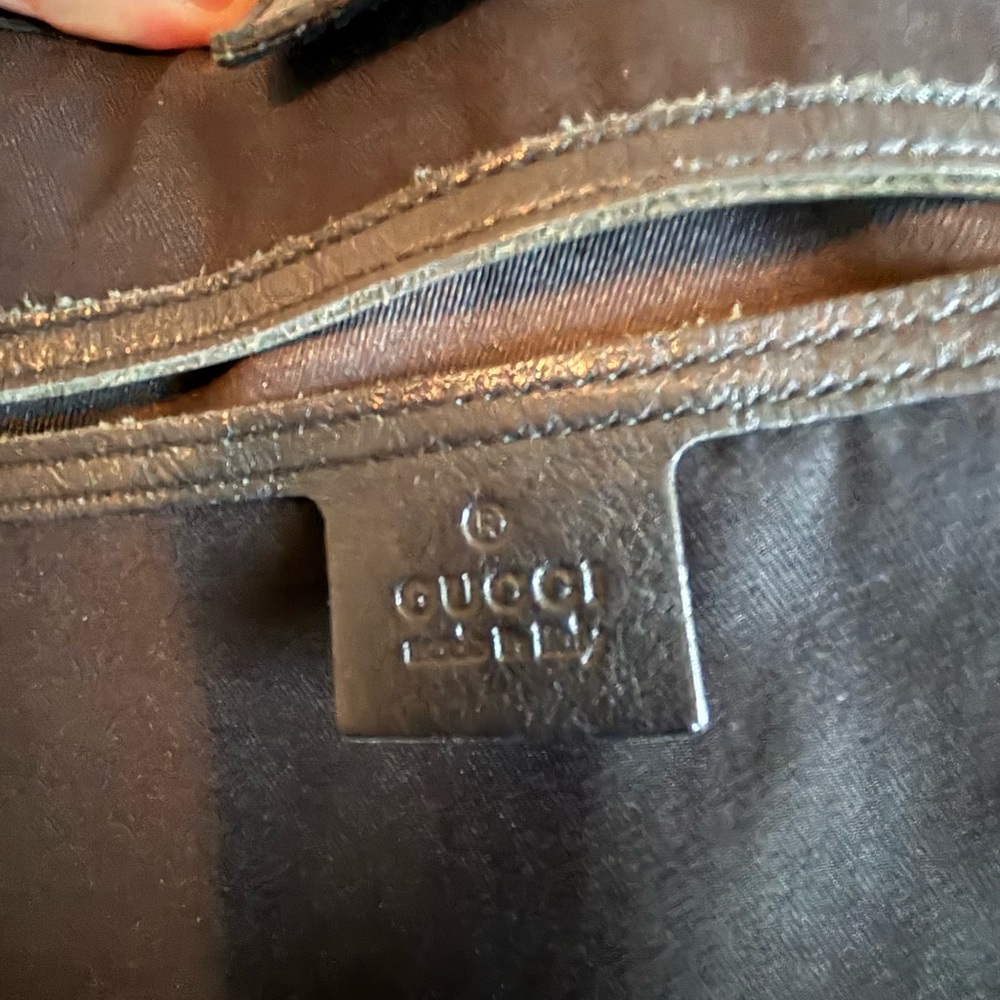 Authentic Gucci Joy Tote - GG Crystal Canvas & Leather - Medium-fair condition - Picture 10 of 11